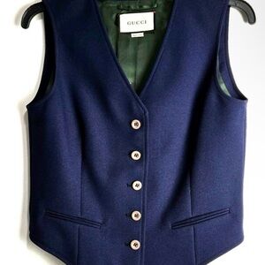 GUCCI Blue Button-Up Vest Size IT 40/US 4
